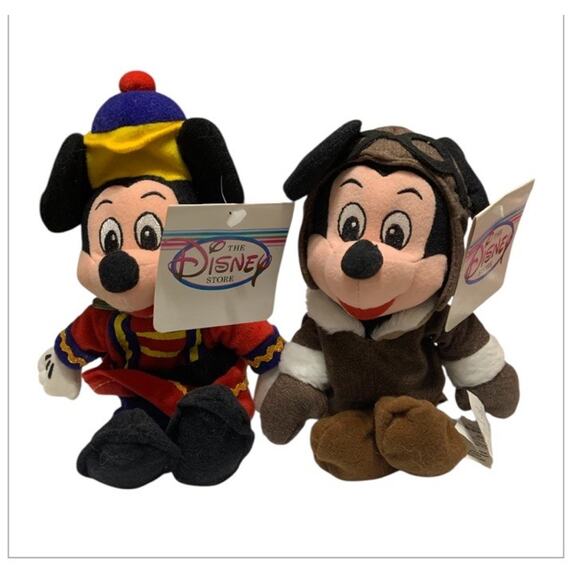 Disney Store Plush Bean Bag Nutcracker Mickey, Pilot Mickey Mouse - Picture 6 of 7